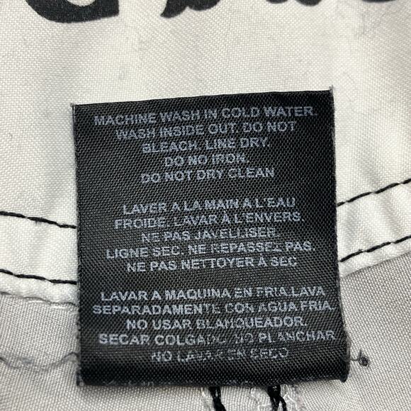 Affliction Board Shorts Black Orange Distressed Patches Swim Trunks Size 36 - Picture 16 of 16